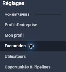Réglages → Utilisateurs : accès réservé aux personnes autorisées à gérer l’équipe.