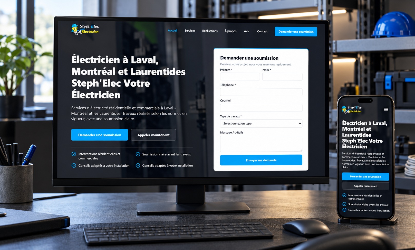 Mockup du site Steph’Elec