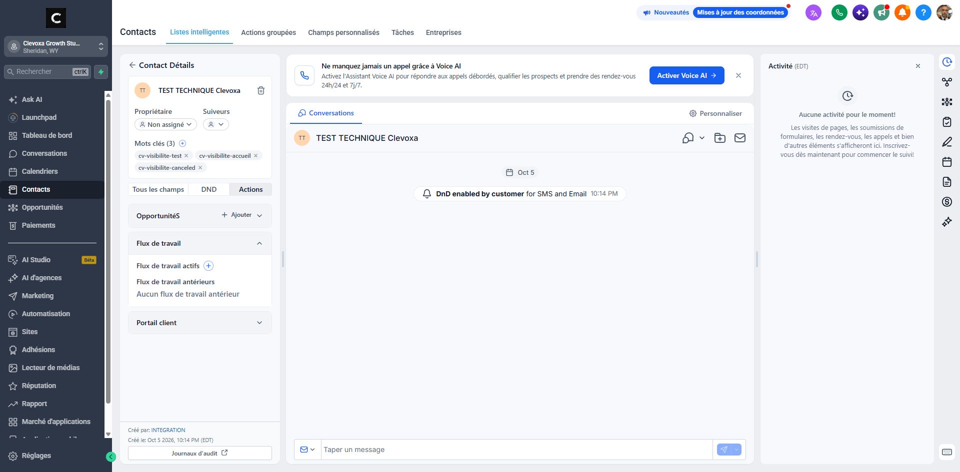 CRM sidebar