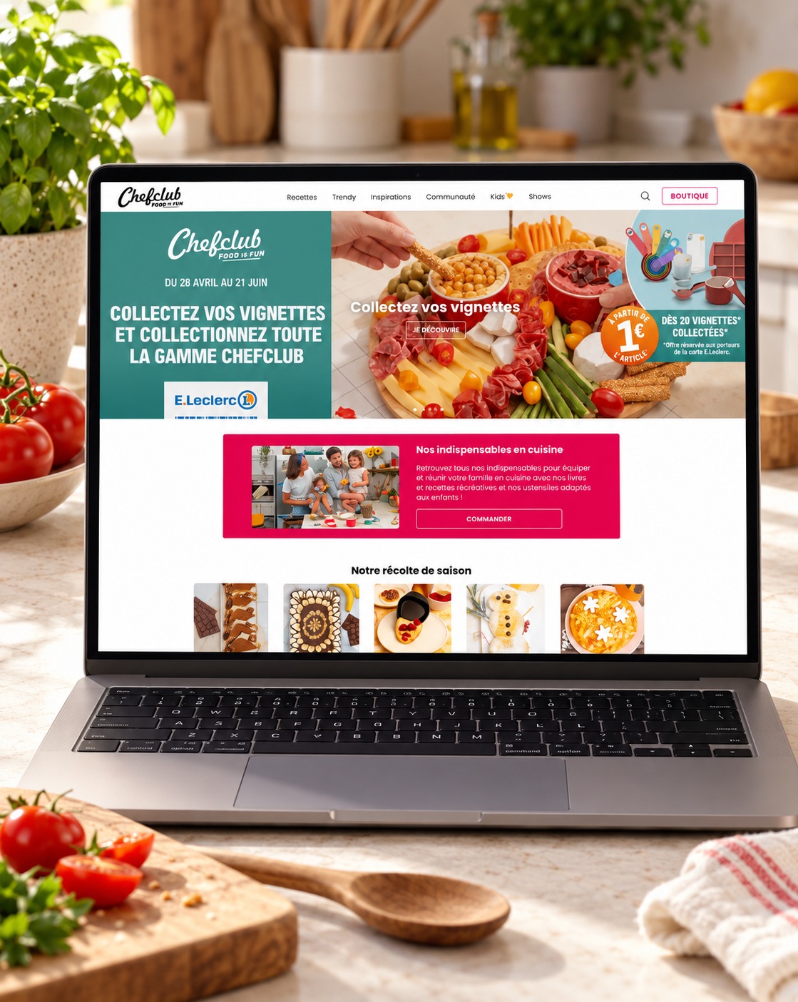 Chefclub website mockup