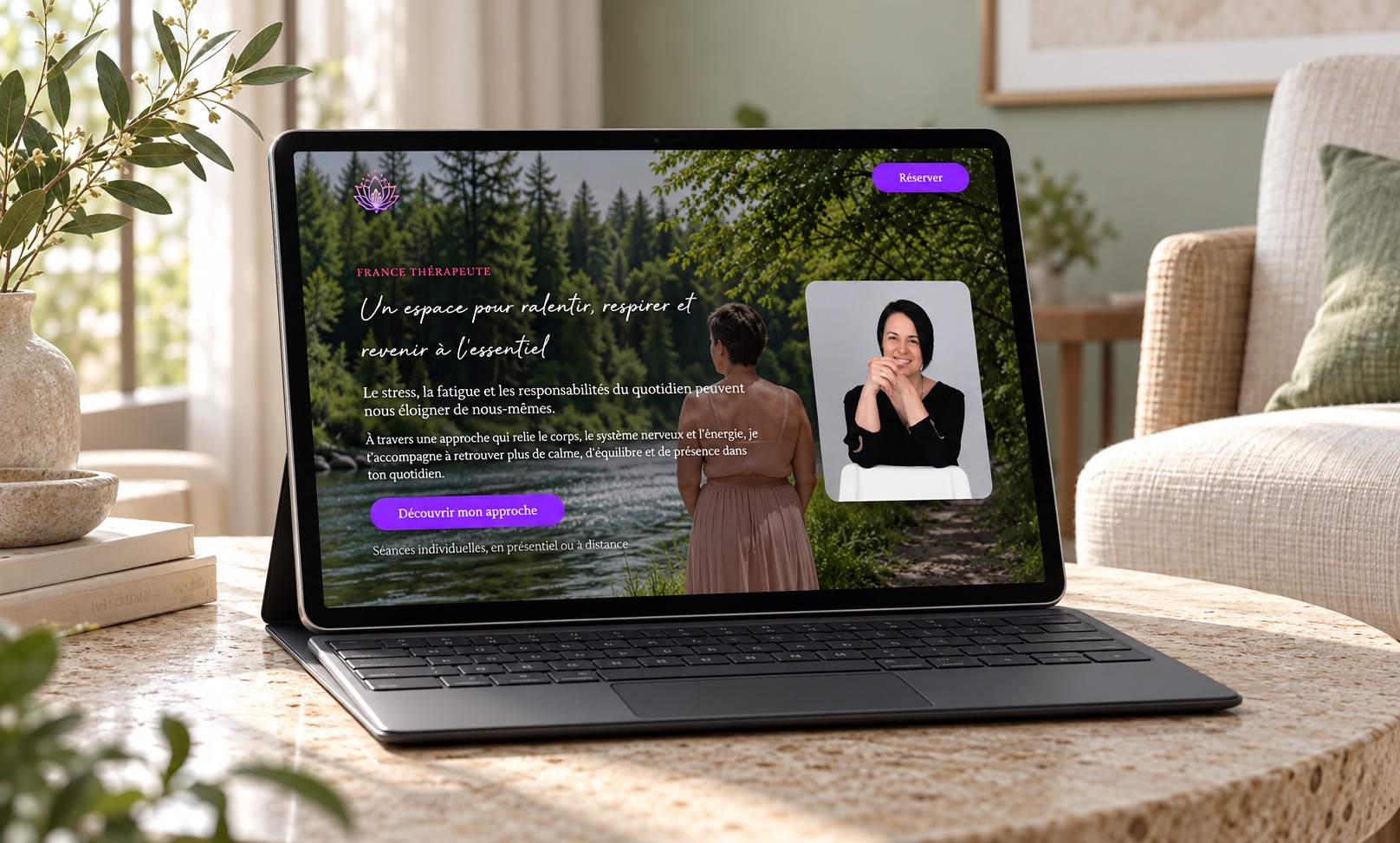 France Thérapeute website mockup