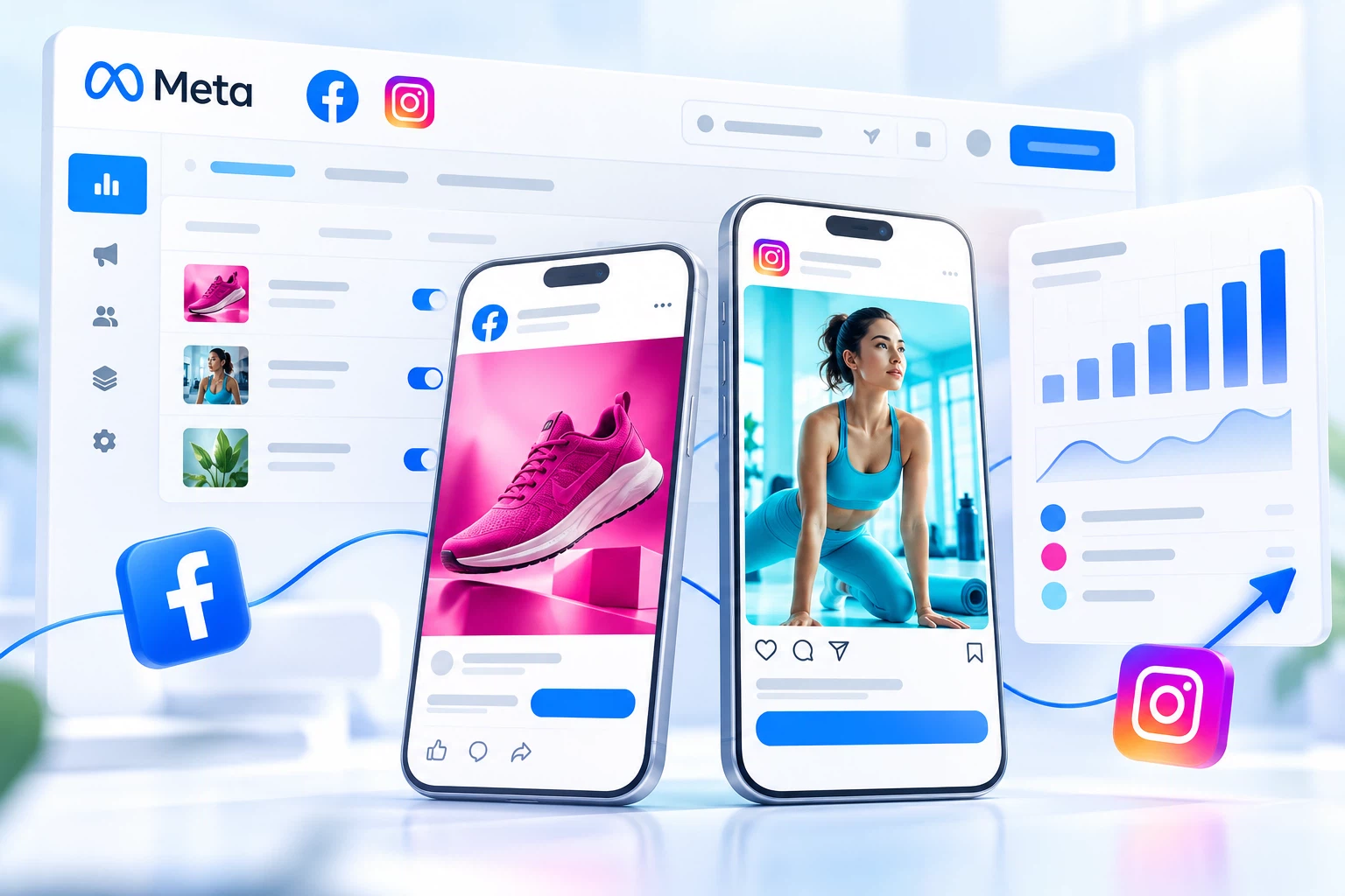 Advertising creative composition with a smartphone