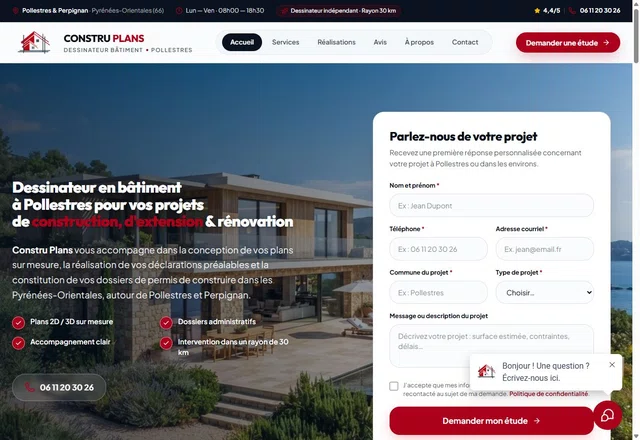 Constru Plans website preview